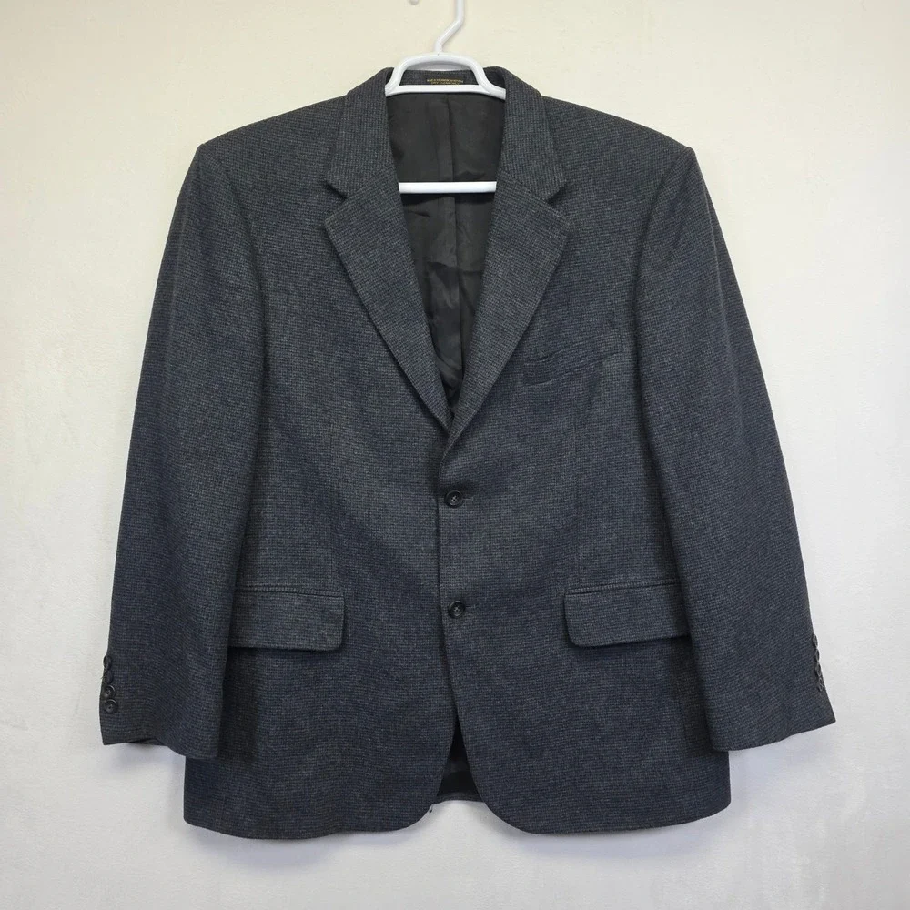 Oscar de la Renta Blazer Mens 46 Gray Wool Cashmere Business Formal Sport‎ Coat